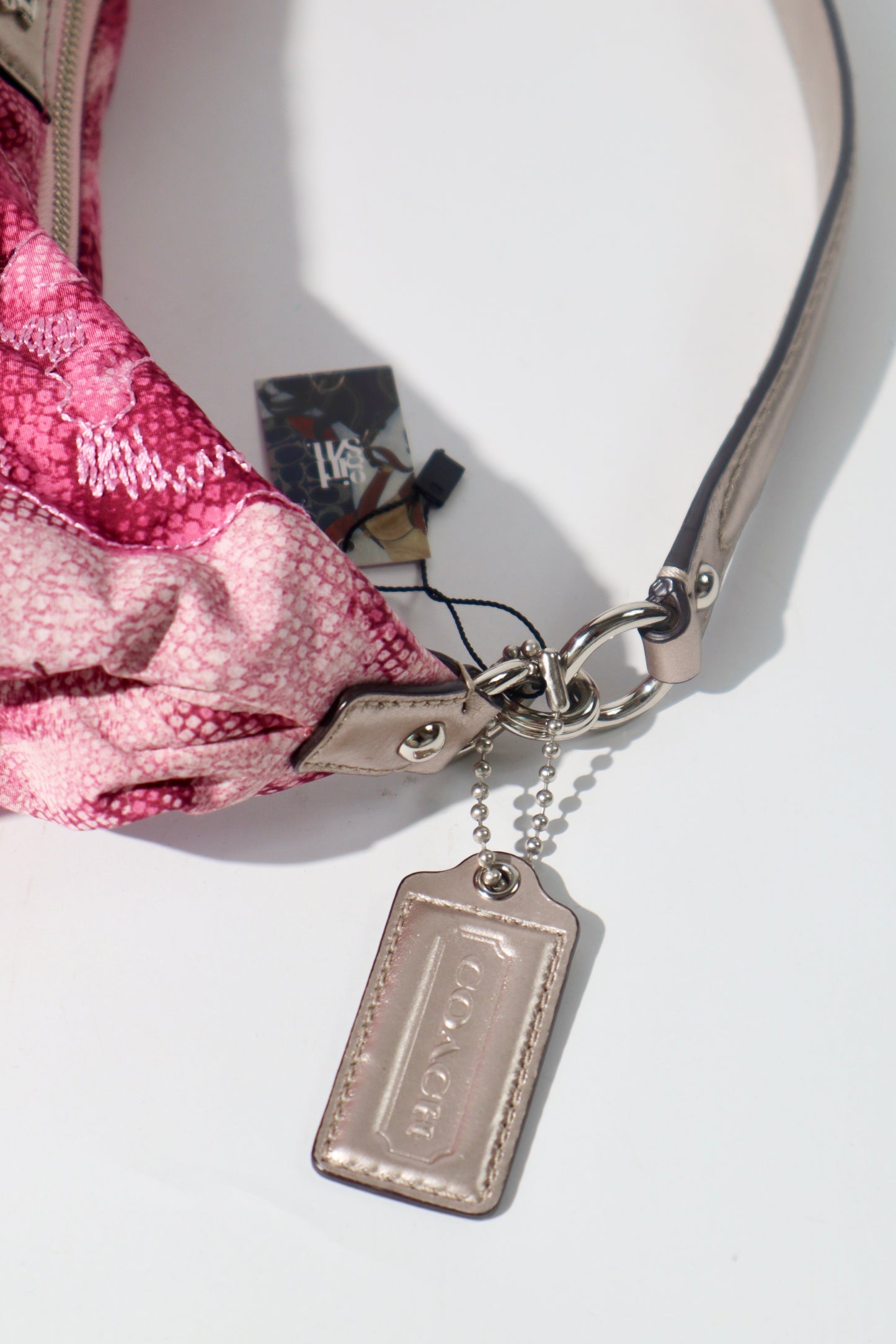 Coach Madison Floral Hobo Bag with a Snake-Embossed Canvas in Pink - 19644