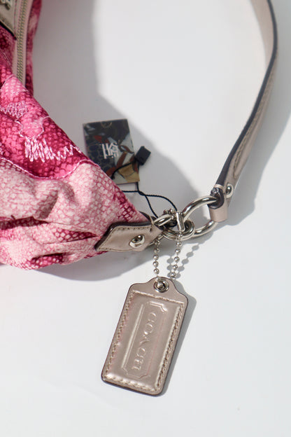 Coach Madison Floral Hobo Bag with a Snake-Embossed Canvas in Pink - 19644