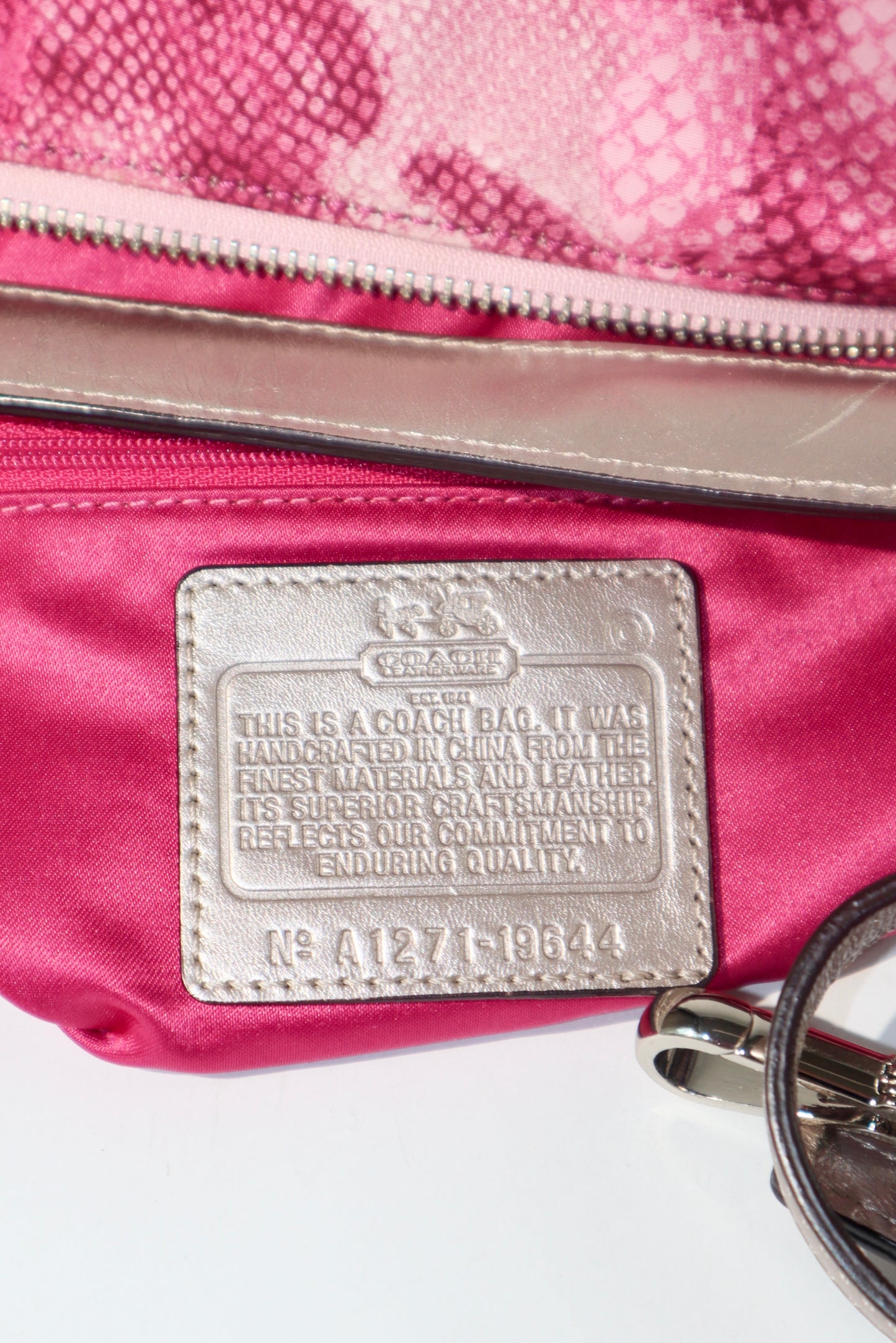 Coach Madison Floral Hobo Bag with a Snake-Embossed Canvas in Pink - 19644