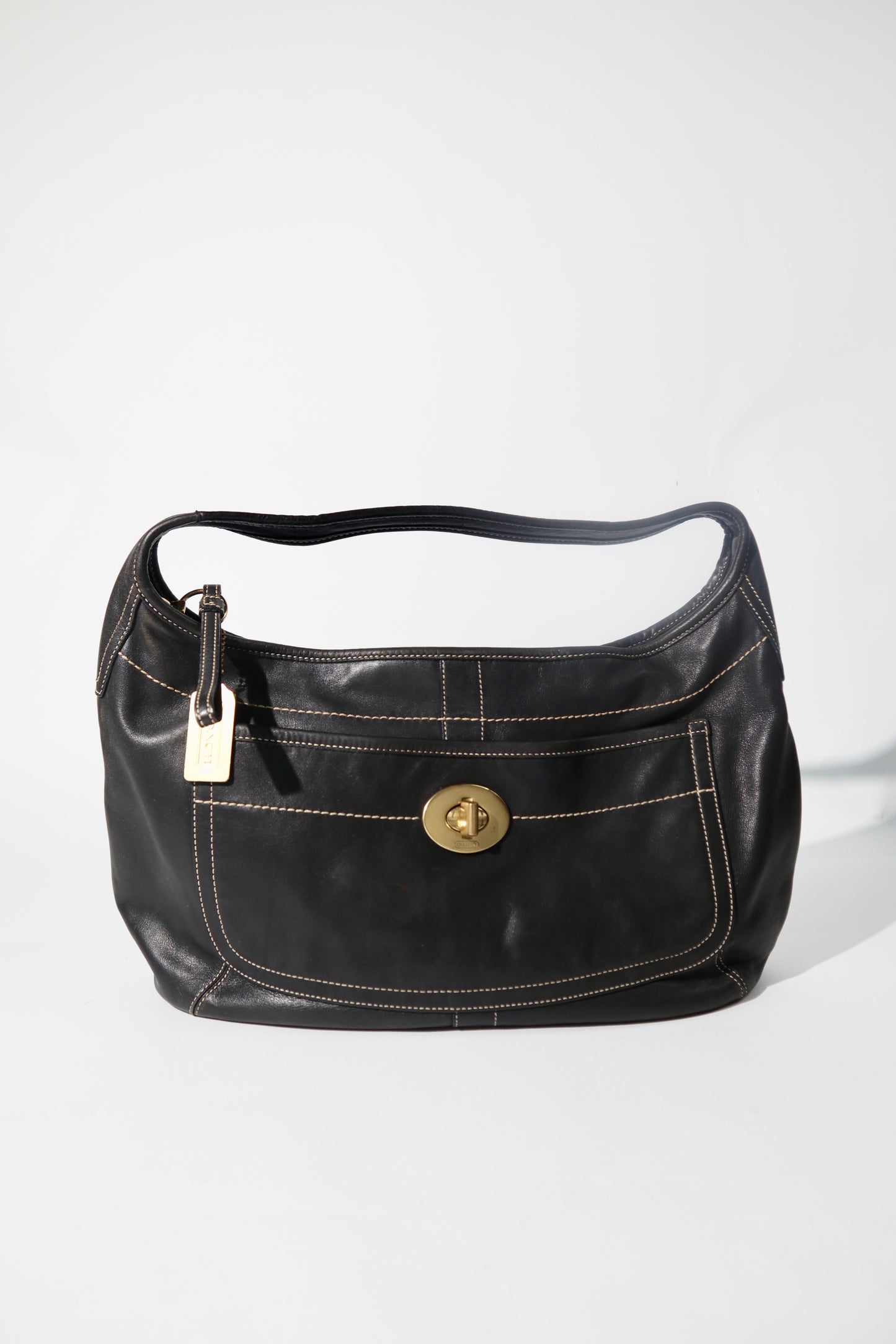 Coach Signature Large Ergo in with Turn-Lock in Black leather - 10741