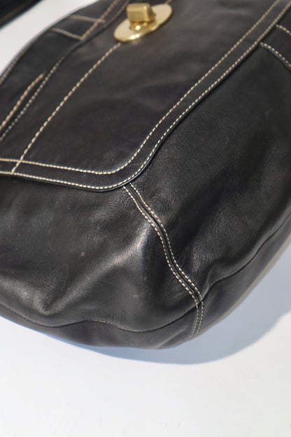 Coach Signature Large Ergo in with Turn-Lock in Black leather - 10741