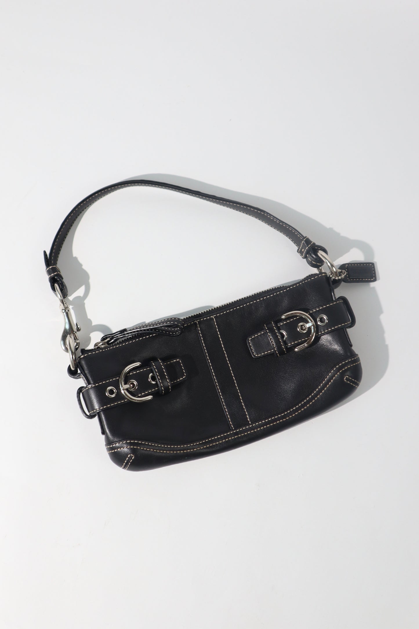 Vintage Coach 2005 Mini Belt Shoulder Bag in Black Leather - 3551
