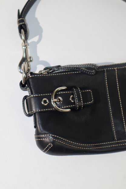 Vintage Coach 2005 Mini Belt Shoulder Bag in Black Leather - 3551
