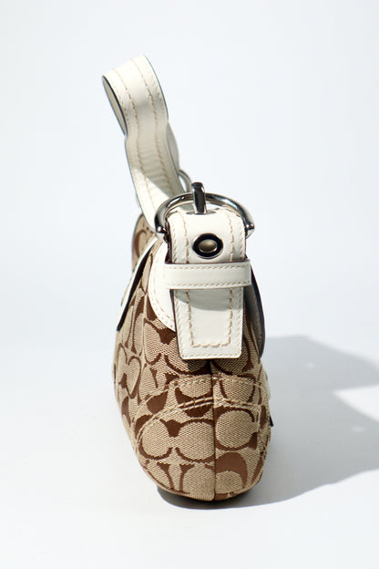 Vintage Coach 2005 Signature Soho White Belt Shoulder Bag - 10296