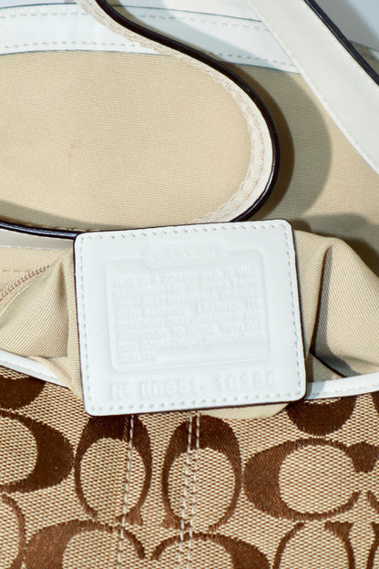 Vintage Coach 2005 Signature Soho White Belt Shoulder Bag - 10296