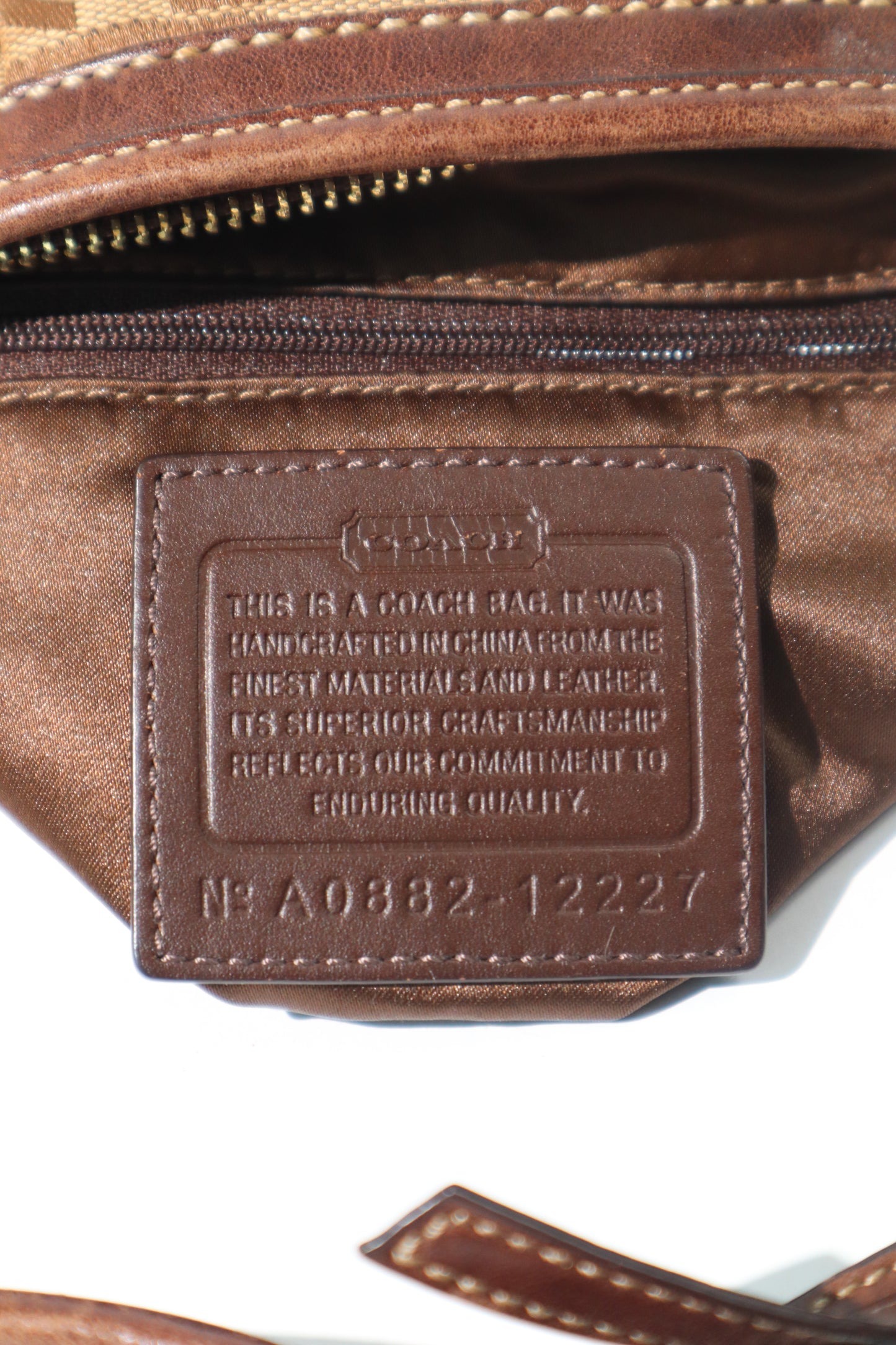 Vintage Coach 12227 Ergo Shoulder Bag with Dark Brown Trim (Rare Find)