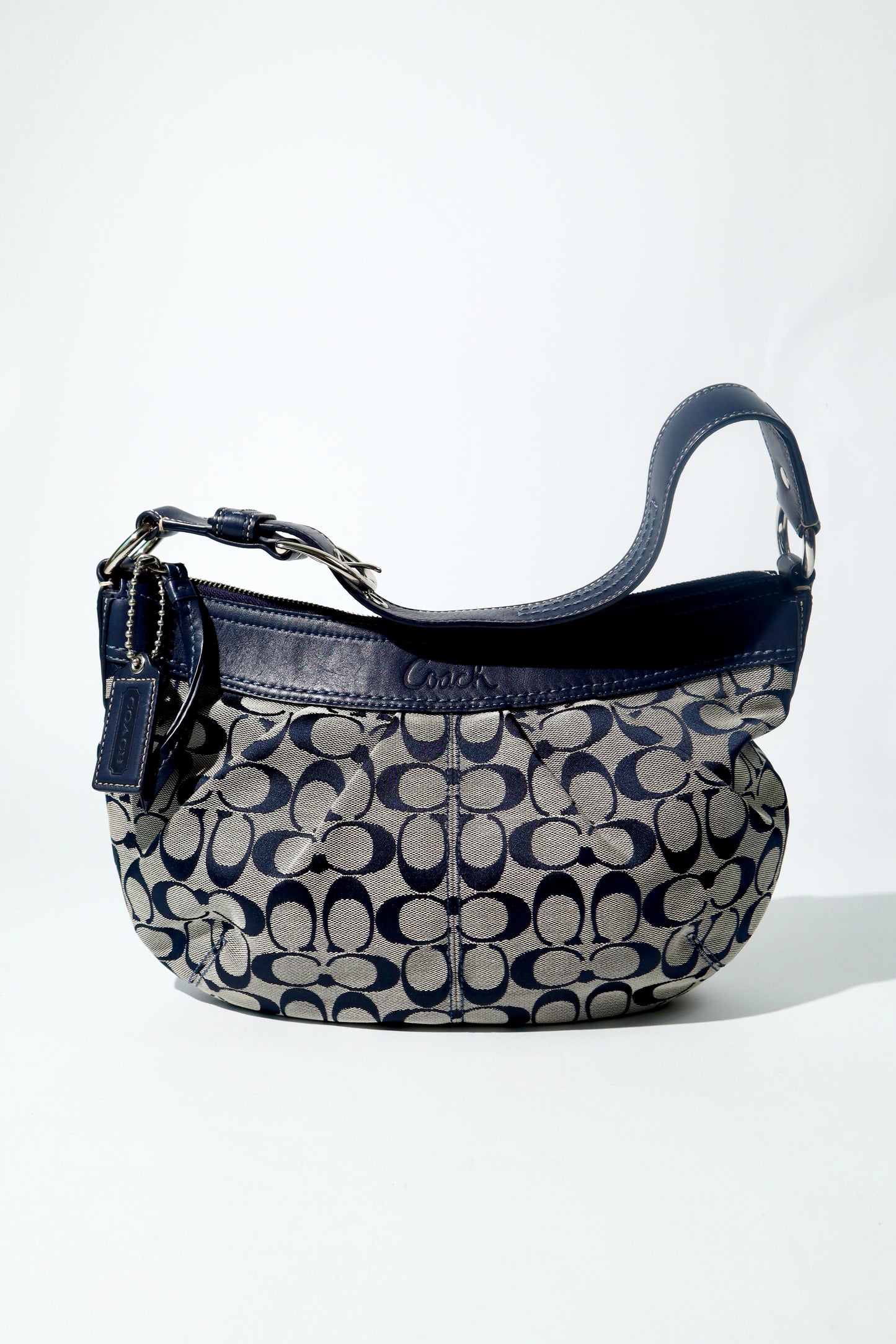 Coach Signature Canvas Shoulder Bag in Navy – F13740