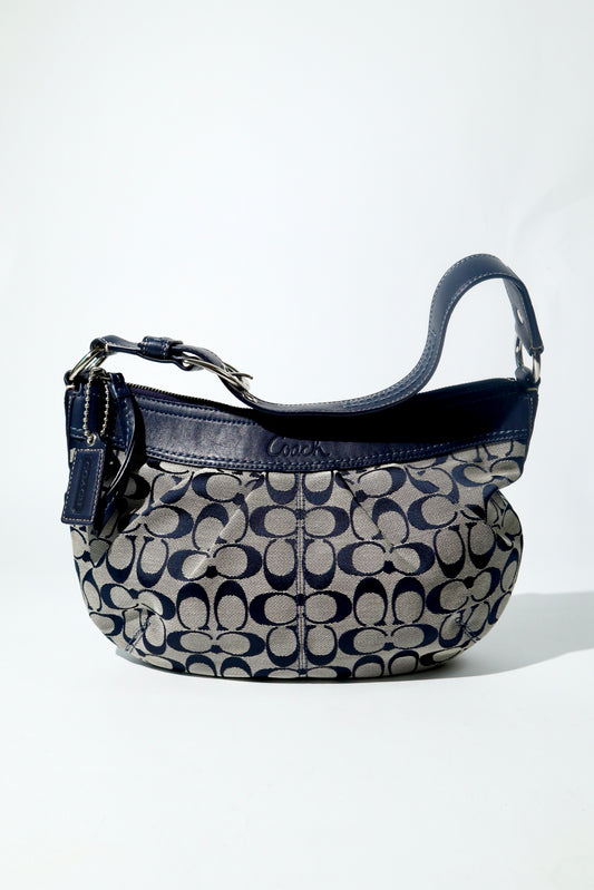 Coach Signature Canvas Shoulder Bag in Navy – F13740
