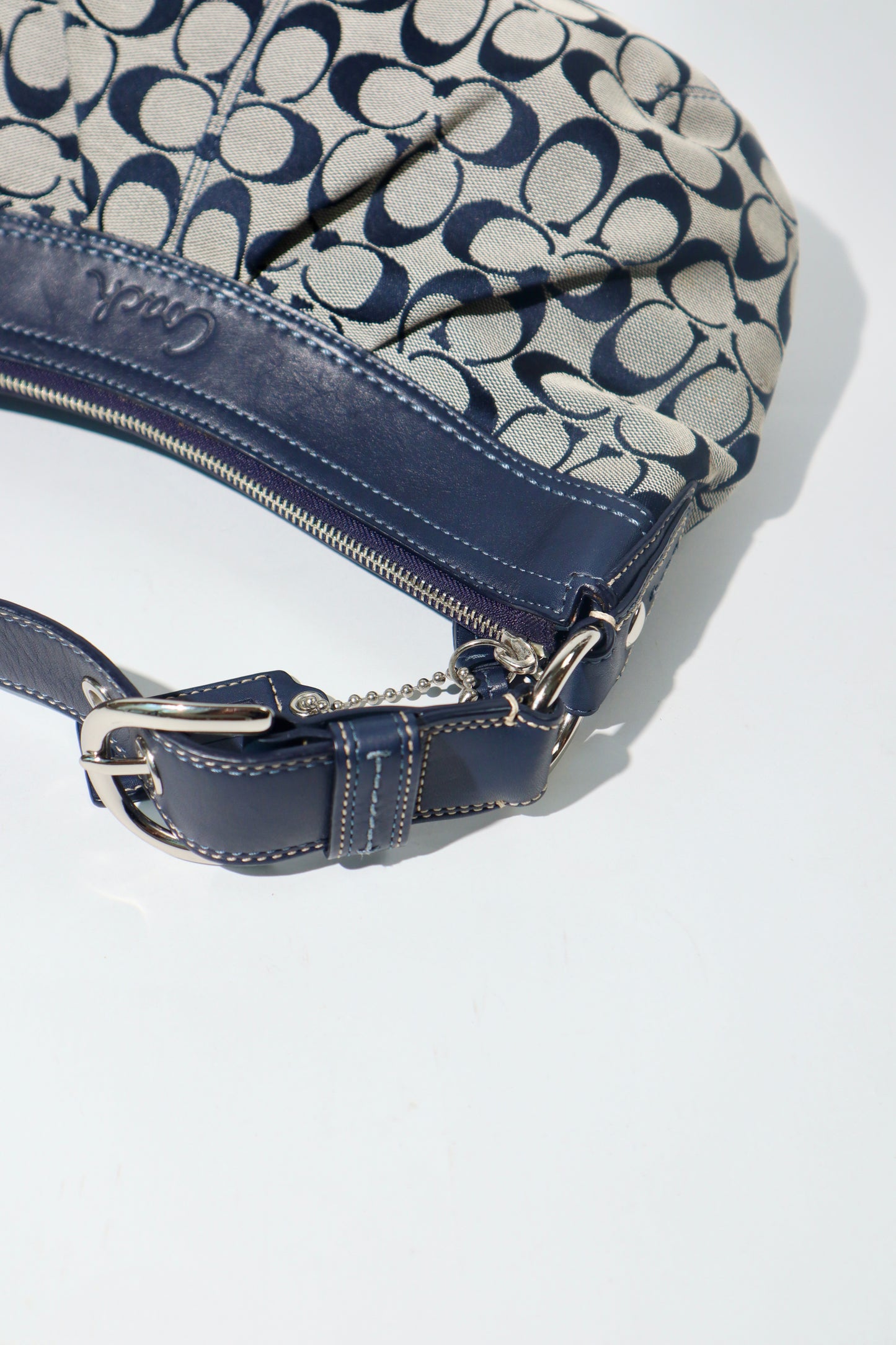Coach Signature Canvas Shoulder Bag in Navy – F13740