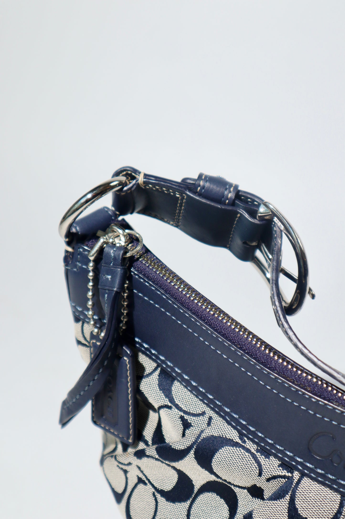 Coach Signature Canvas Shoulder Bag in Navy – F13740