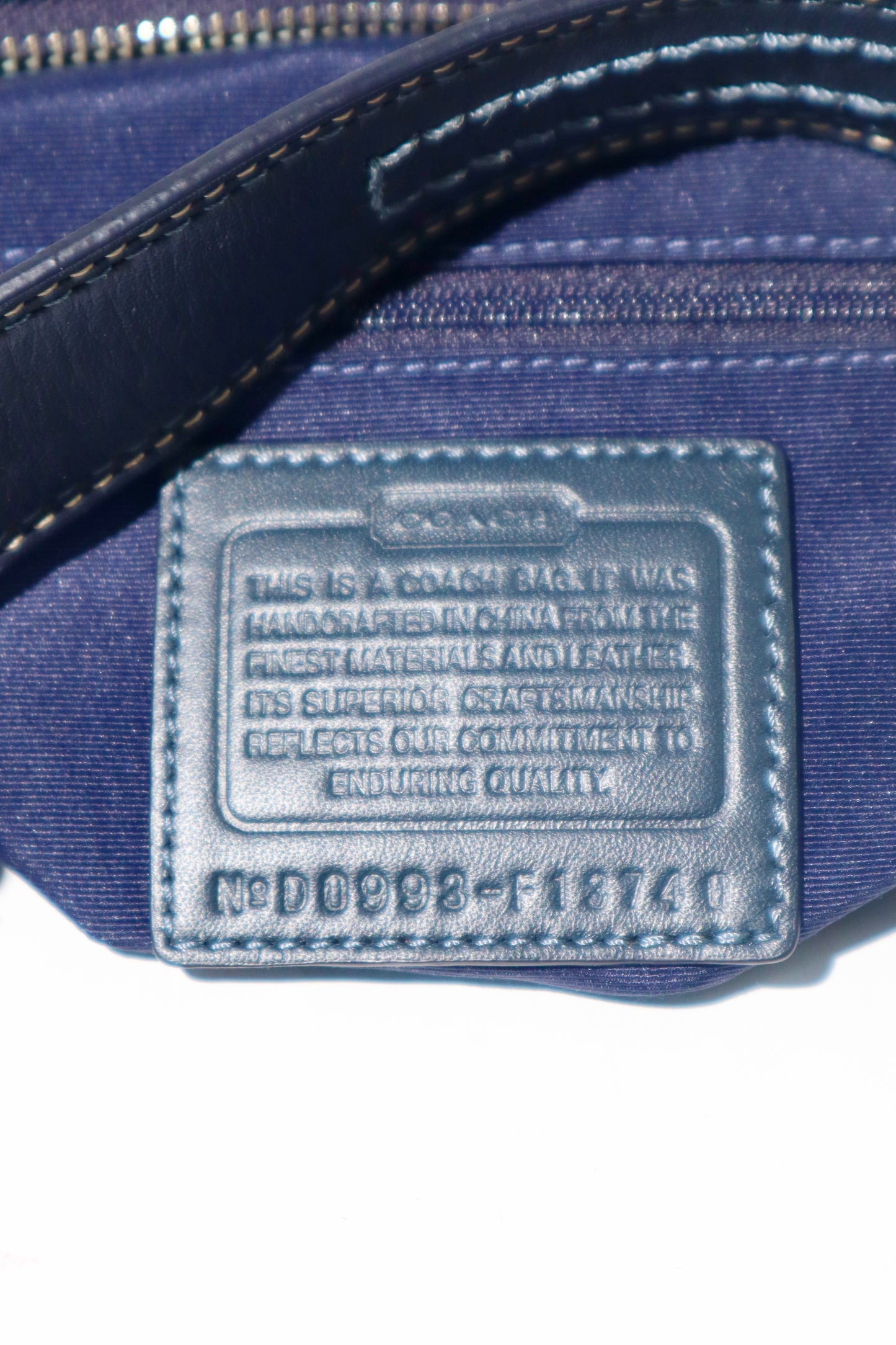 Coach Signature Canvas Shoulder Bag in Navy – F13740