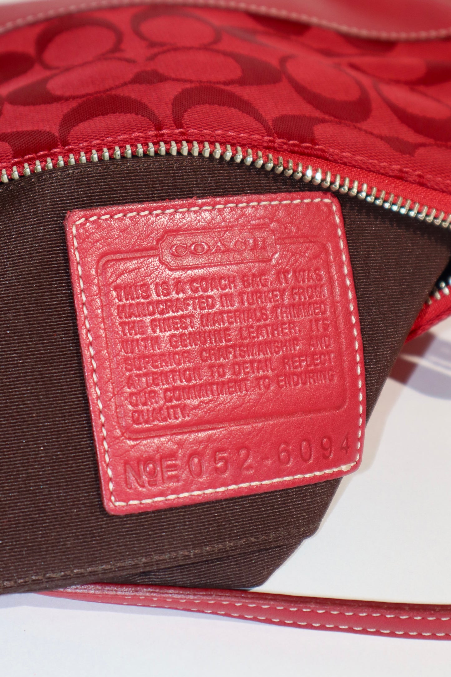 Coach Vintage 2005 Y2K Canvas Mini Pouch in Red 6094 (Rare Find)