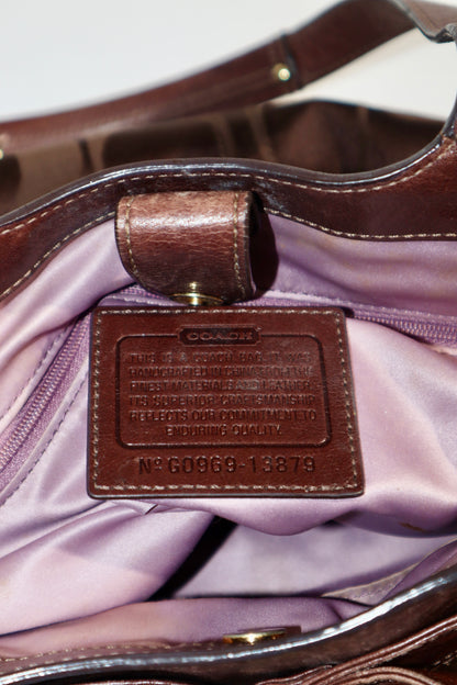 Coach Op Art Canvas Shoulder Bag – Chocolate Brown (Style 13879)