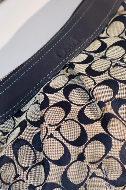 Coach Signature Canvas Shoulder Bag in Navy – F13740
