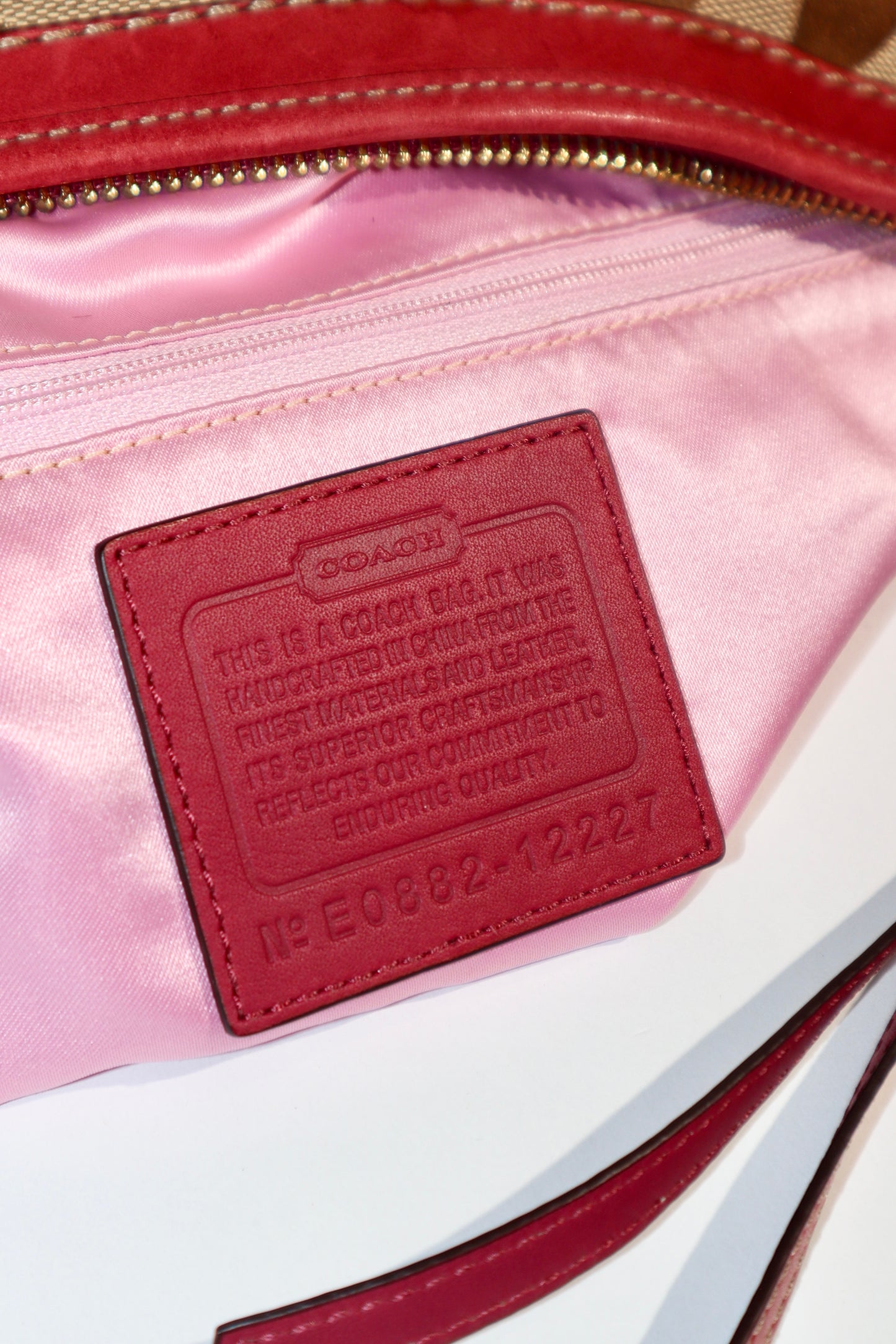 Vintage Coach 12227 Ergo Shoulder Bag with Red Trim (Rare Find)