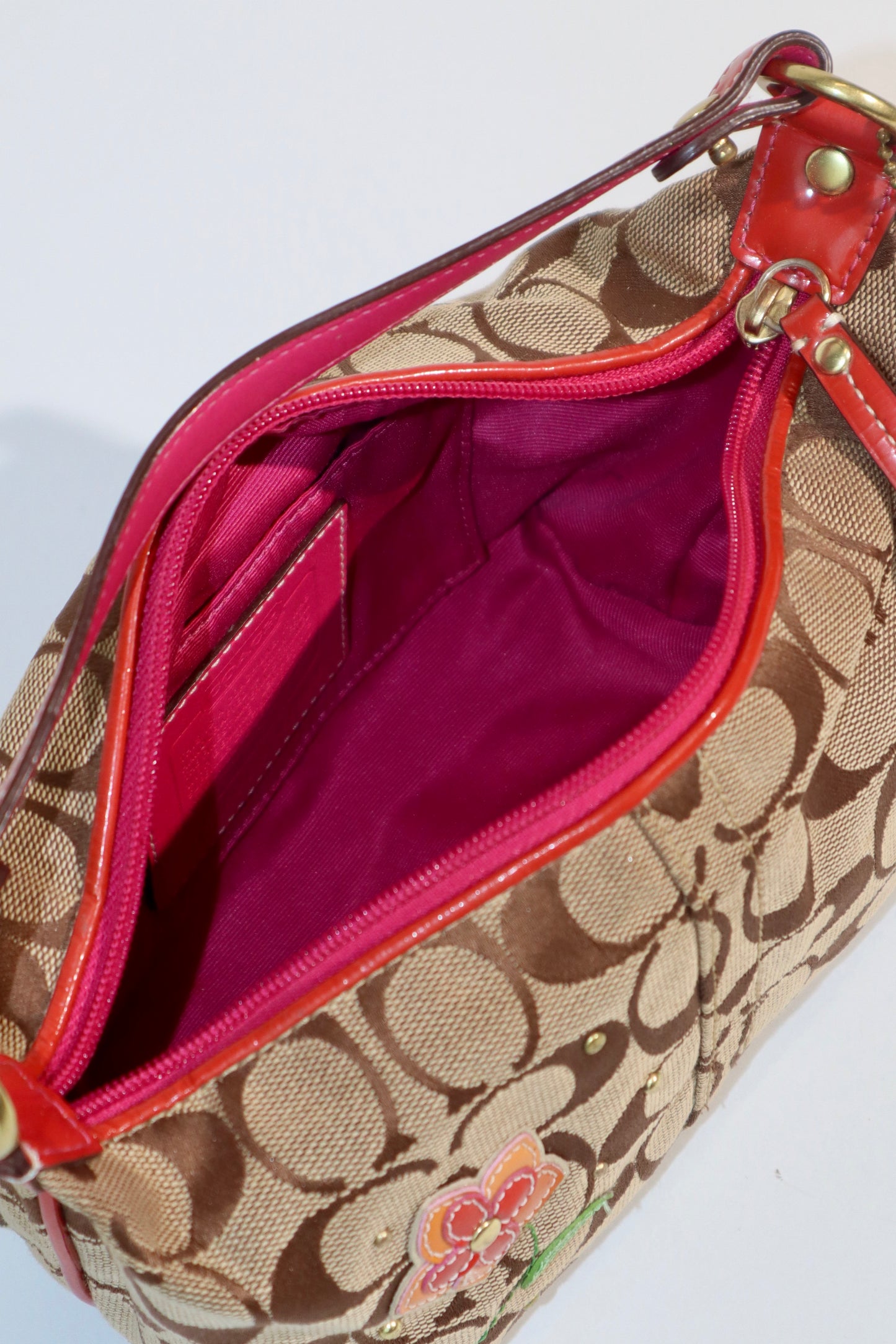 Coach Mini Flower Pochette in Red - 41103