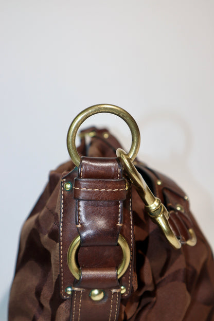 Coach Signature Canvas Carly Shoulder Bag in Chocolate Brown - Large (10620)
