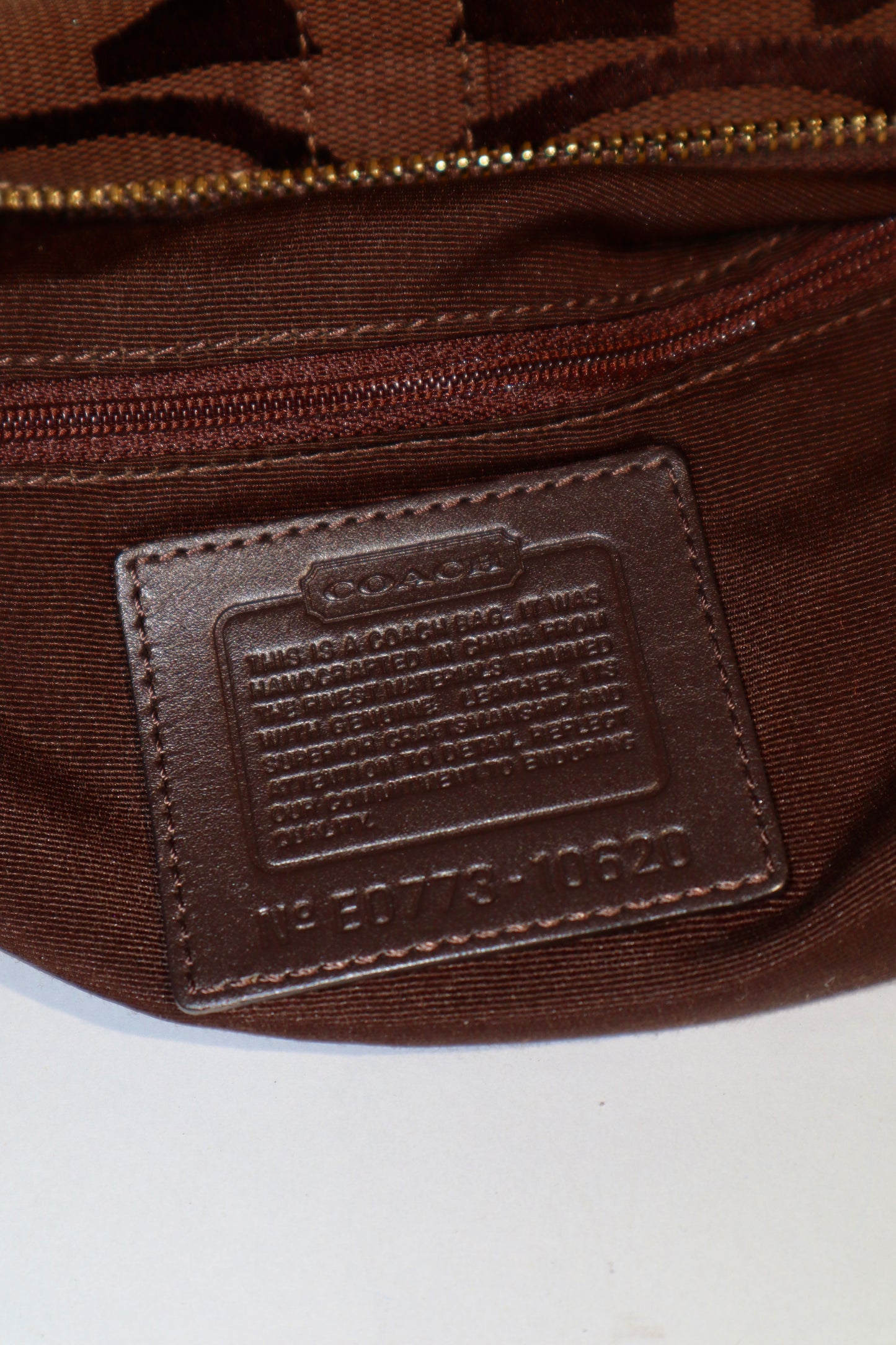 Coach Signature Canvas Carly Shoulder Bag in Chocolate Brown - Large (10620)