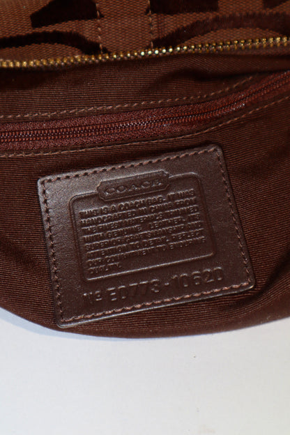 Coach Signature Canvas Carly Shoulder Bag in Chocolate Brown - Large (10620)