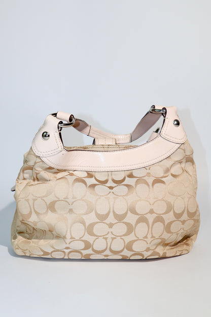Vintage Coach Soho Shoulder Bag in with Pink Leather Trim (F17094)