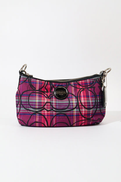 Coach Poppy Berry Tartan Plaid Shoulder Bag Crossbody (F15463) – Red & Pink Check