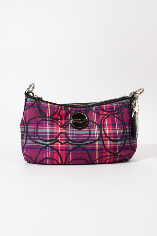 Coach Poppy Berry Tartan Plaid Shoulder Bag Crossbody (F15463) – Red & Pink Check