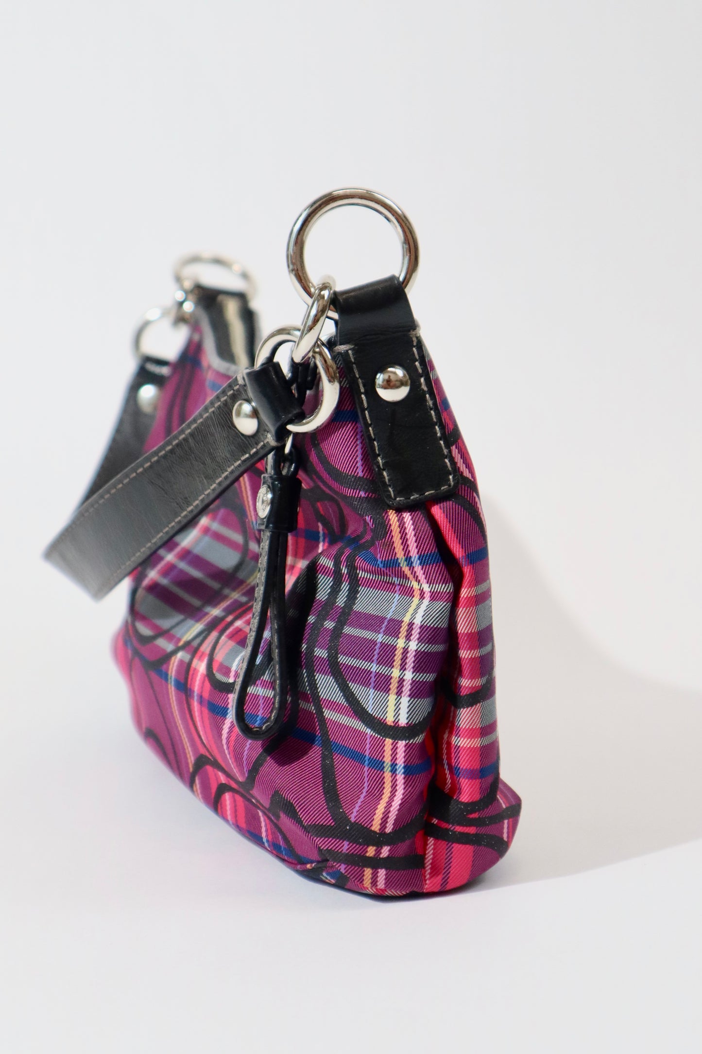 Coach Poppy Berry Tartan Plaid Shoulder Bag Crossbody (F15463) – Red & Pink Check