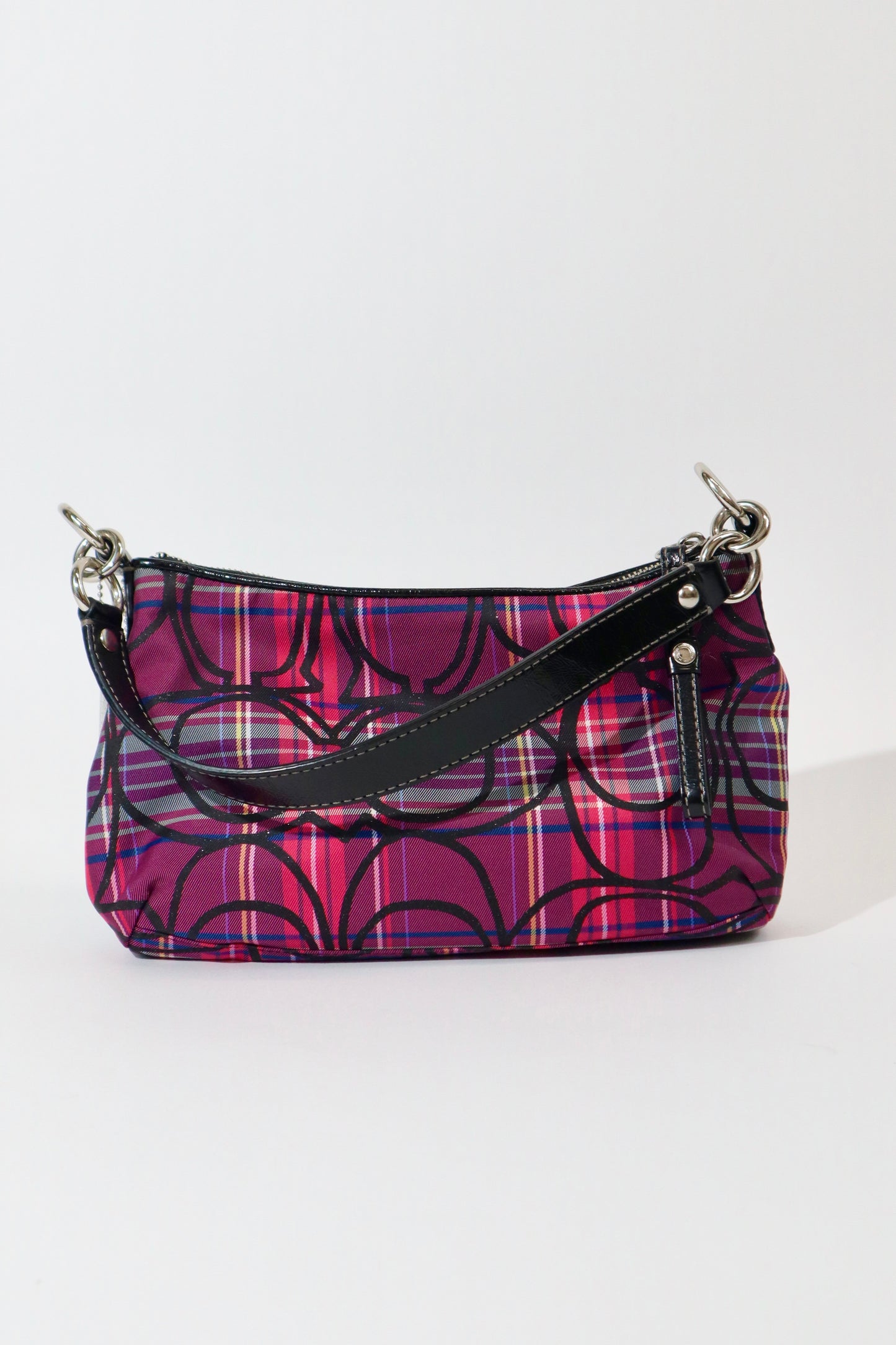 Coach Poppy Berry Tartan Plaid Shoulder Bag Crossbody (F15463) – Red & Pink Check