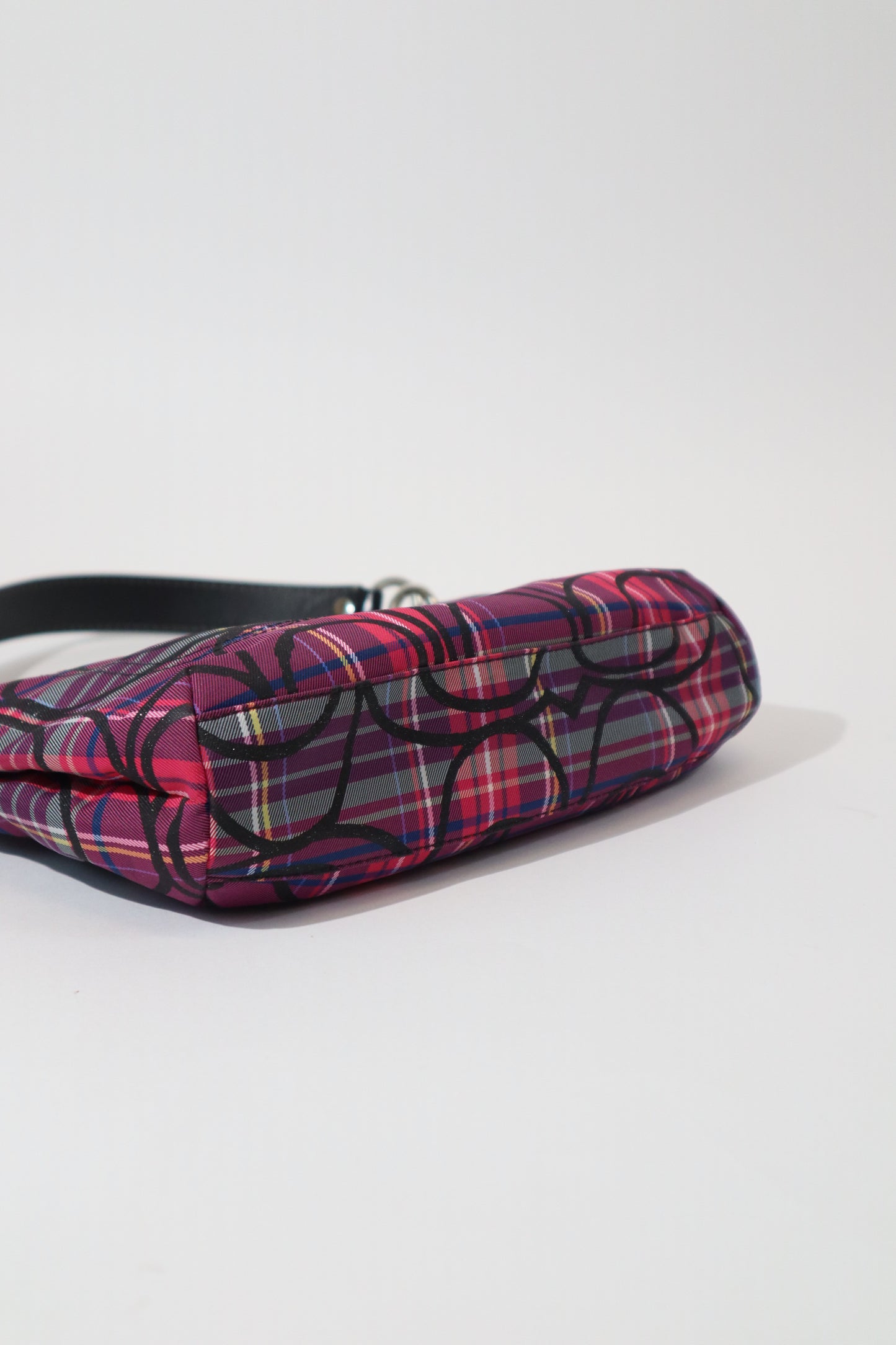 Coach Poppy Berry Tartan Plaid Shoulder Bag Crossbody (F15463) – Red & Pink Check