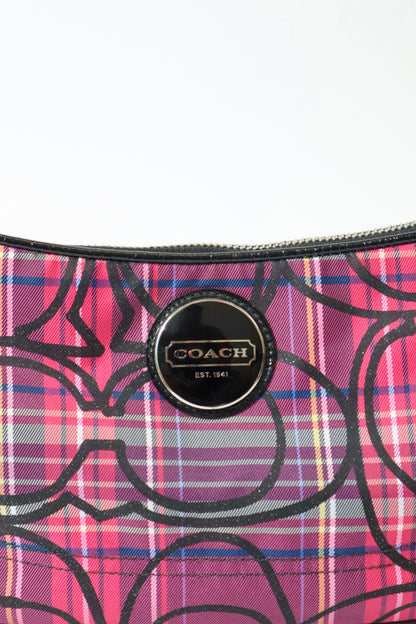 Coach Poppy Berry Tartan Plaid Shoulder Bag Crossbody (F15463) – Red & Pink Check