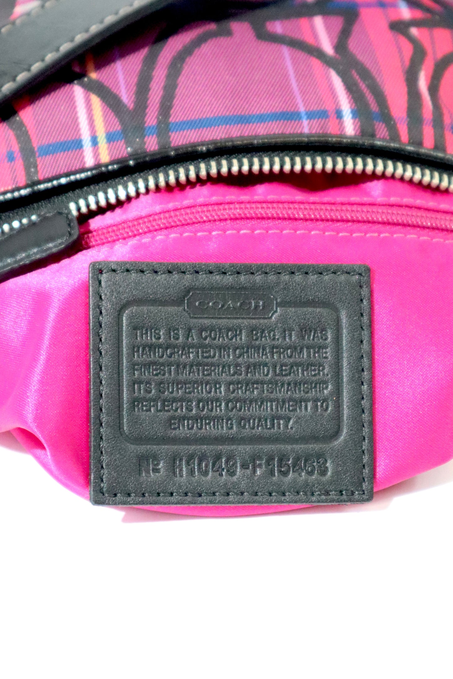 Coach Poppy Berry Tartan Plaid Shoulder Bag Crossbody (F15463) – Red & Pink Check