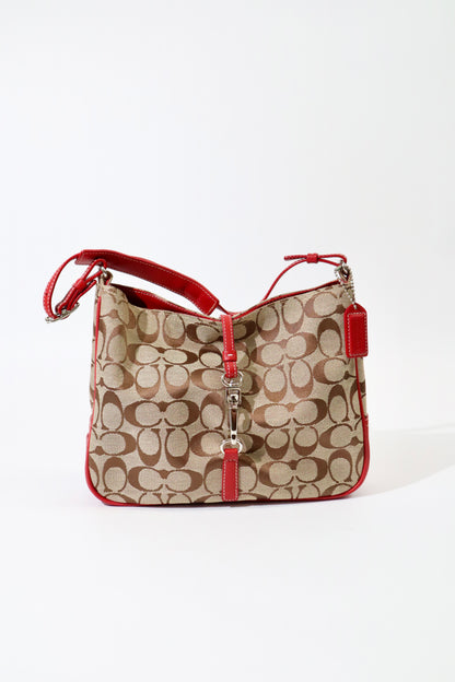 Vintage Coach Hampton Clip Shoulder Bag in Red (6091)