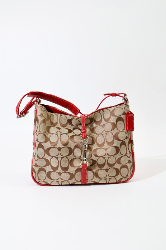 Vintage Coach Hampton Clip Shoulder Bag in Red (6091)