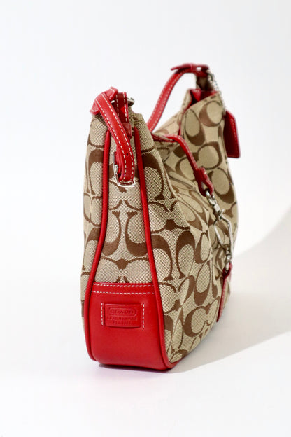 Vintage Coach Hampton Clip Shoulder Bag in Red (6091)