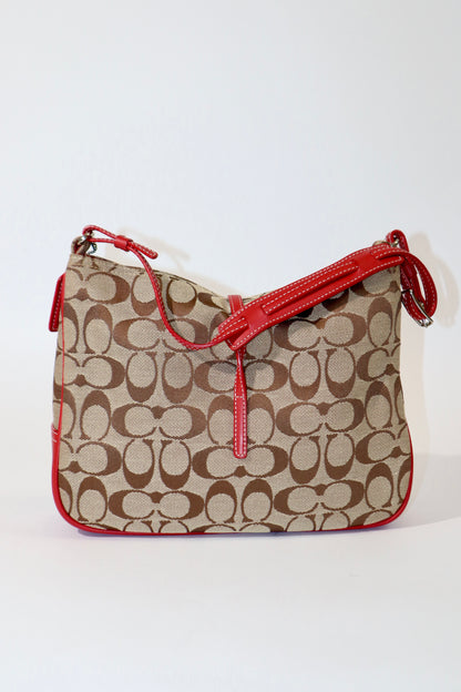 Vintage Coach Hampton Clip Shoulder Bag in Red (6091)