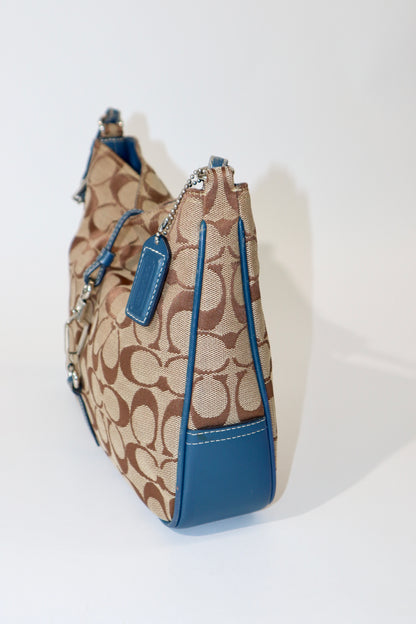 Vintage Coach Hampton Clip Shoulder Bag in Blue (6091)