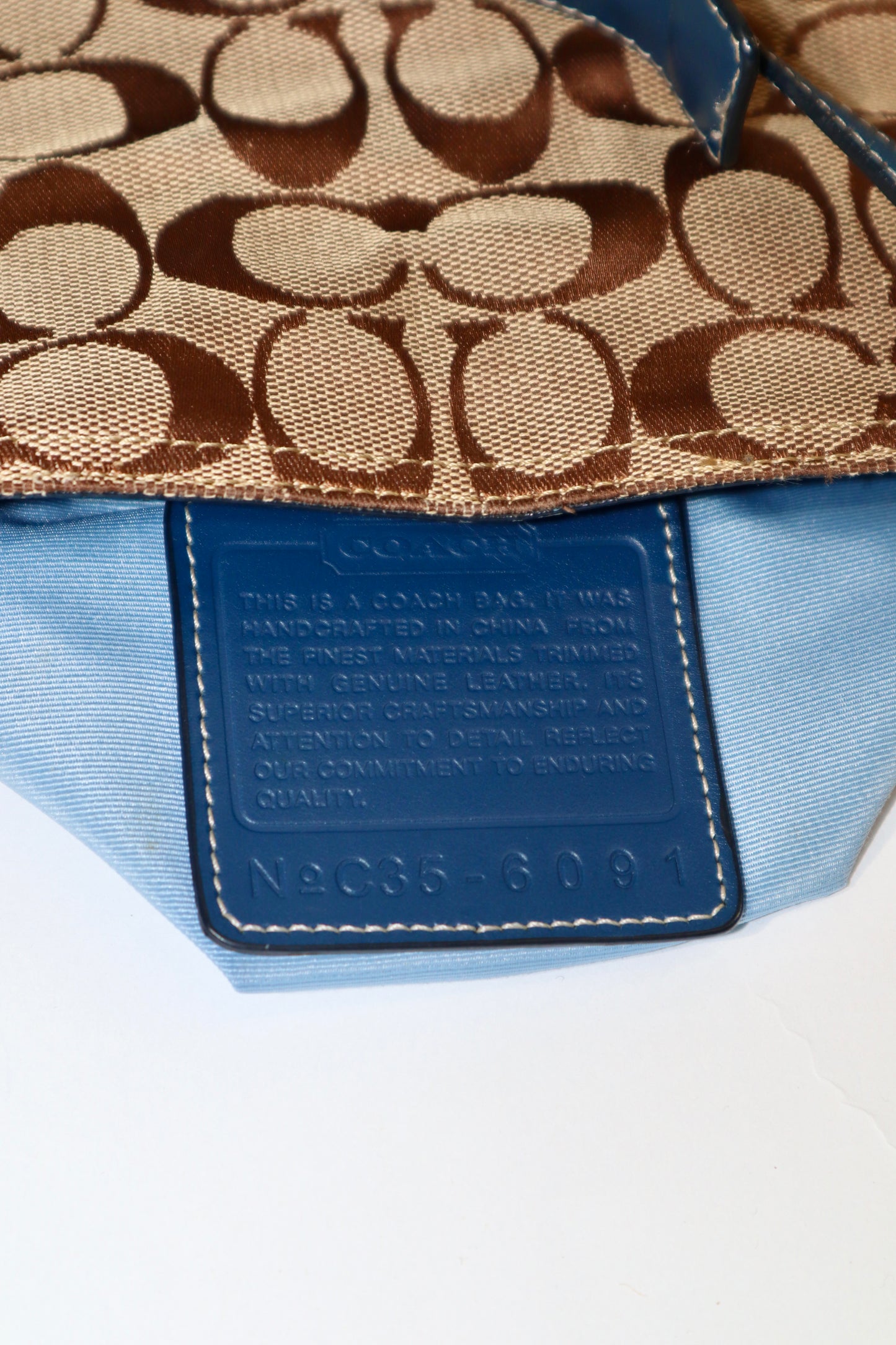 Vintage Coach Hampton Clip Shoulder Bag in Blue (6091)