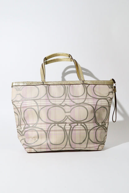 Coach Signature Tartan Plaid Tote – Style F17474