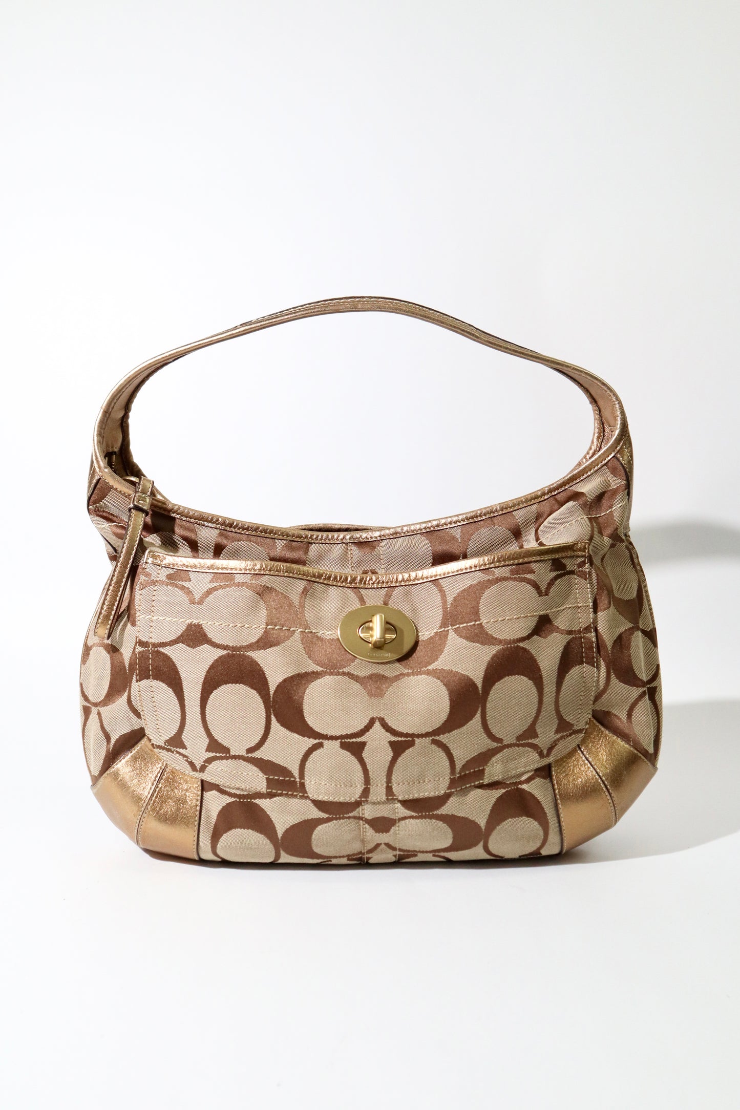 Coach Signature Ergo in Classic Brown with Turn-Lock (Large) - 11601