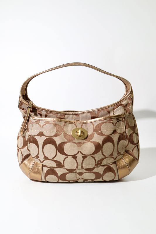 Coach Signature Ergo in Classic Brown with Turn-Lock (Large) - 11601