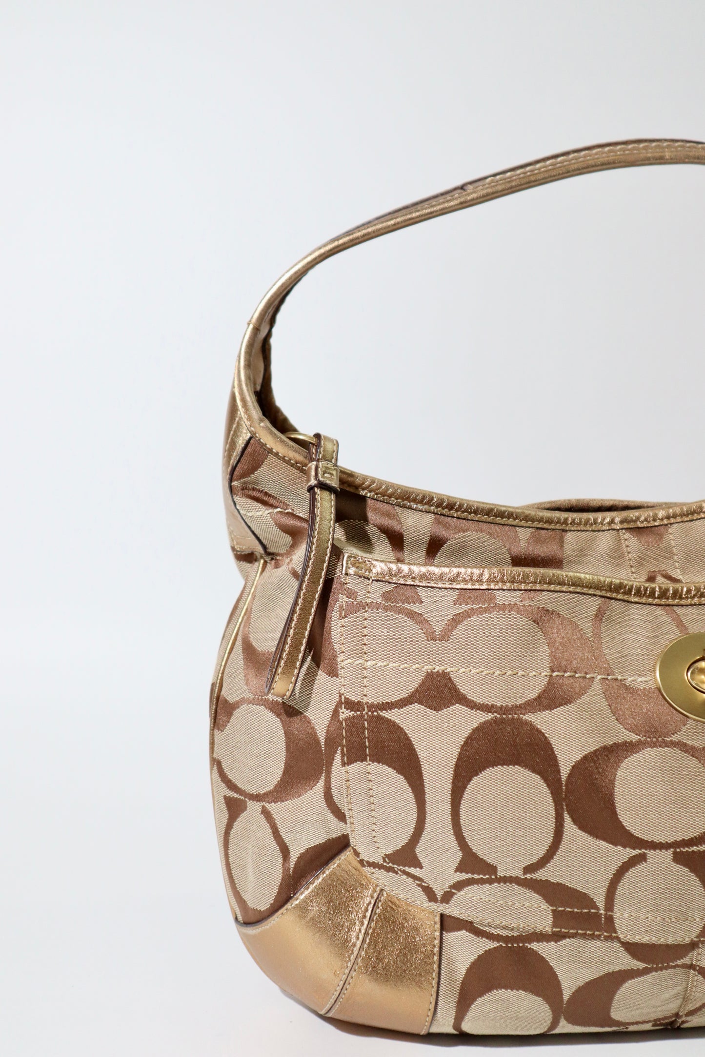Coach Signature Ergo in Classic Brown with Turn-Lock (Large) - 11601