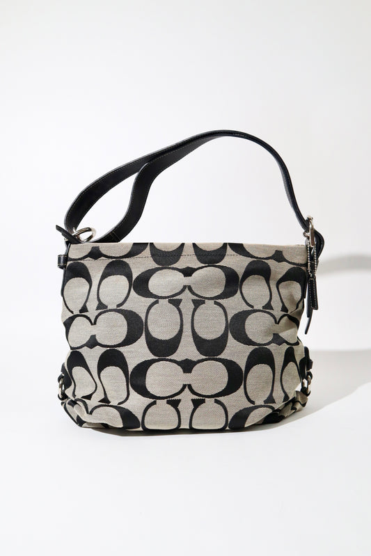 Coach Signature Canvas Large Crossbody Bag in Black/Grey (F15067)