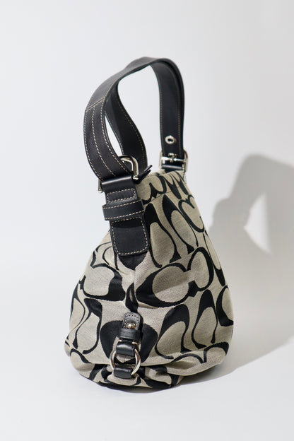 Coach Signature Canvas Large Crossbody Bag in Black/Grey (F15067)