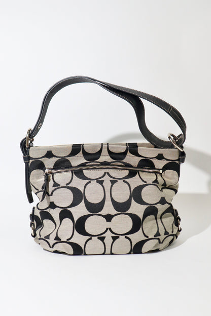 Coach Signature Canvas Large Crossbody Bag in Black/Grey (F15067)