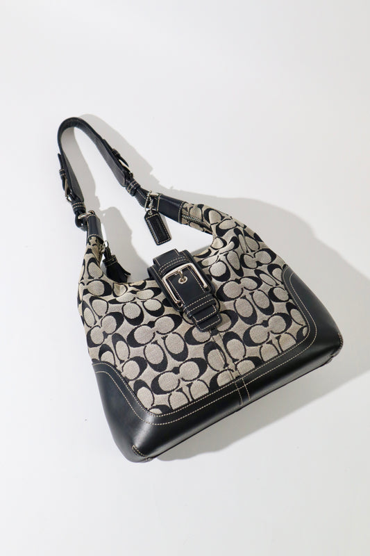 Vintage Coach Soho Shoulder Bag – Black/Grey – Style 6824