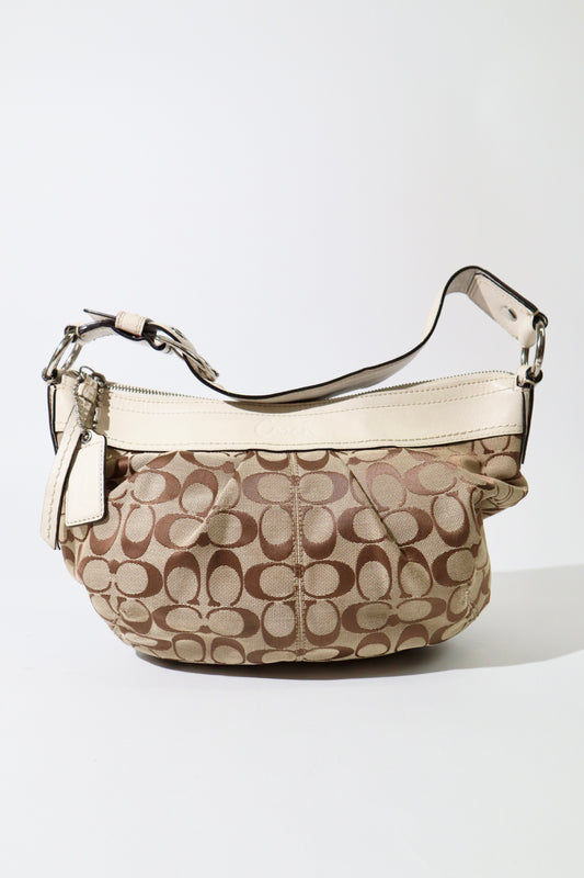 Coach Signature Canvas Shoulder Bag in White – F13740