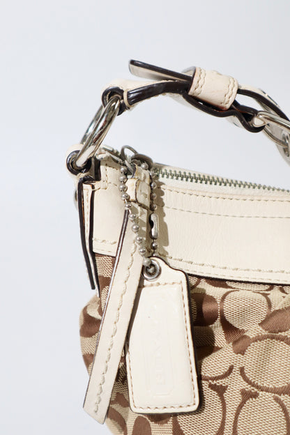 Coach Signature Canvas Shoulder Bag in White – F13740
