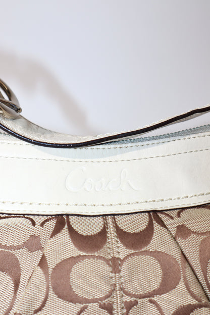 Coach Signature Canvas Shoulder Bag in White – F13740