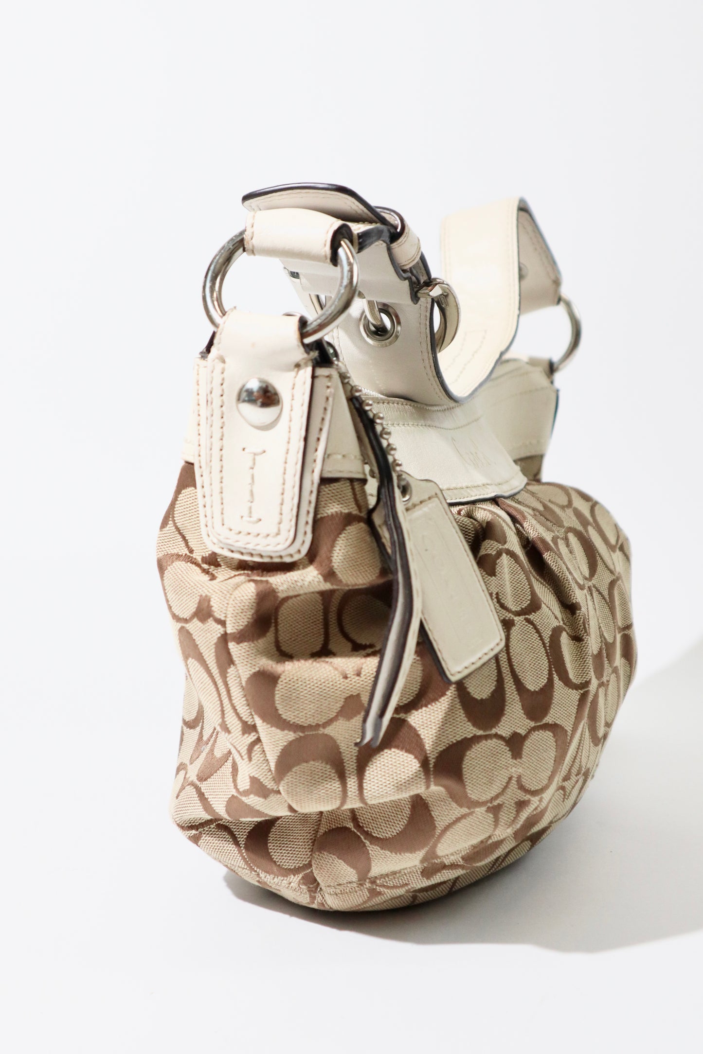 Coach Signature Canvas Shoulder Bag in White – F13740
