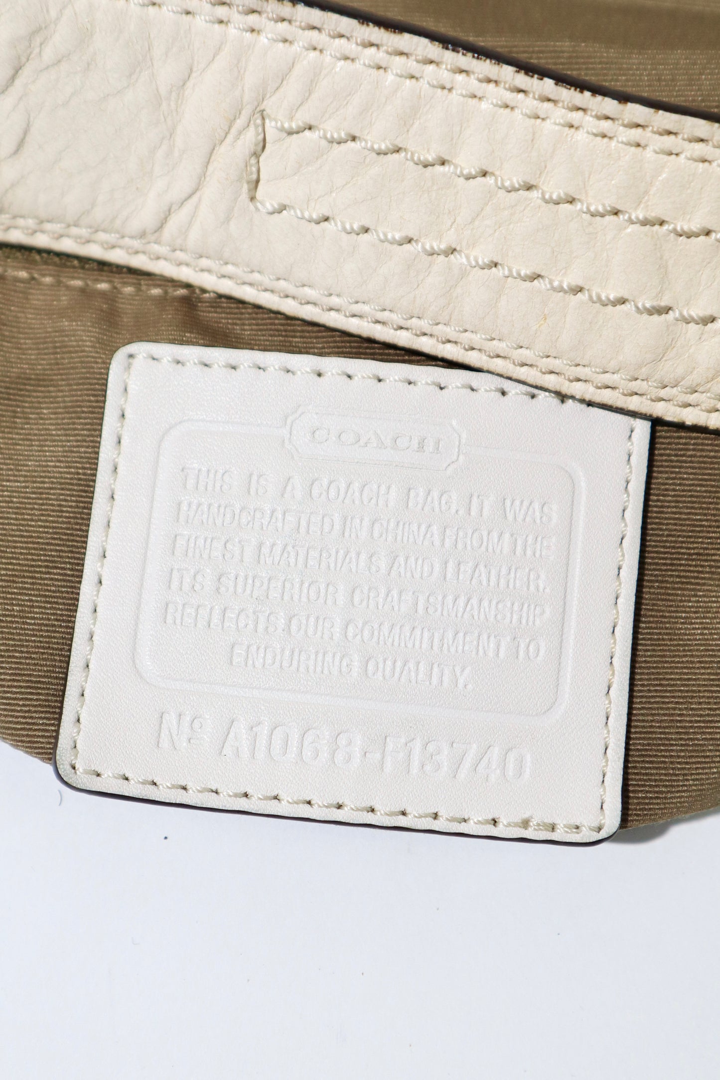 Coach Signature Canvas Shoulder Bag in White – F13740